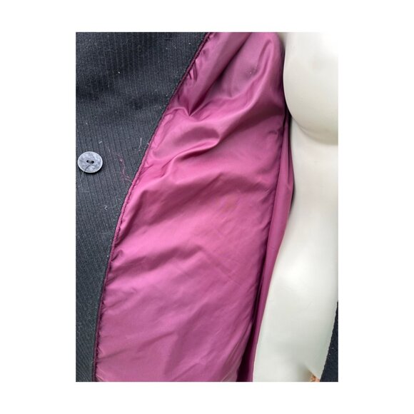 Vtg Esprit Belt Back Pea Coat Military Style Collared Sz 6 - Picture 14 of 16